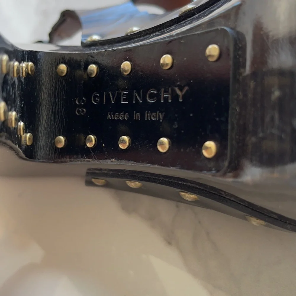 Givenchy Black Leather Platform Clog Sandals